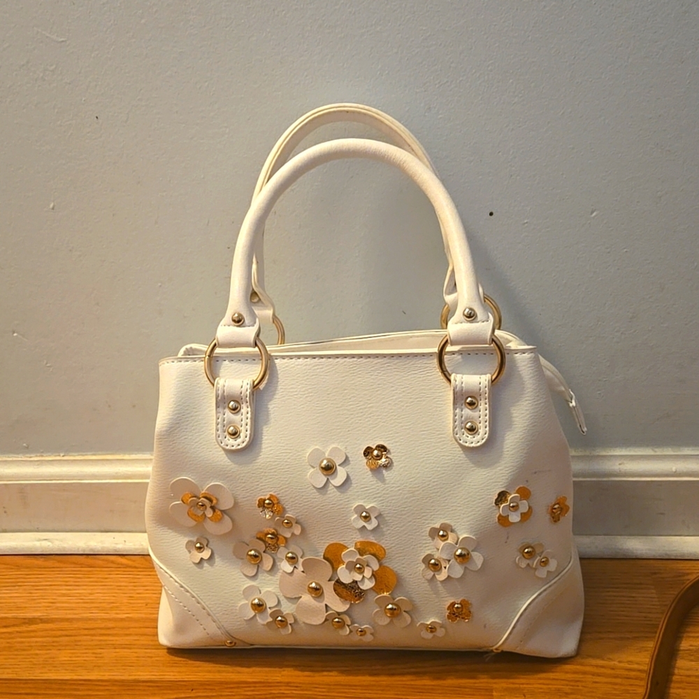 Imoshon pink floral and white mini tote purse